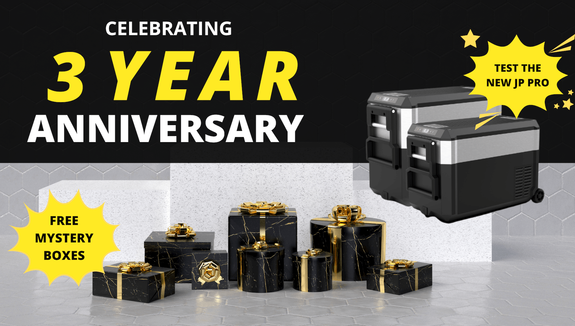 ICECO Turns 3! Win New JP Pro Fridge, Mystery Boxes and Camping Chairs - www.icecofreezesale.com