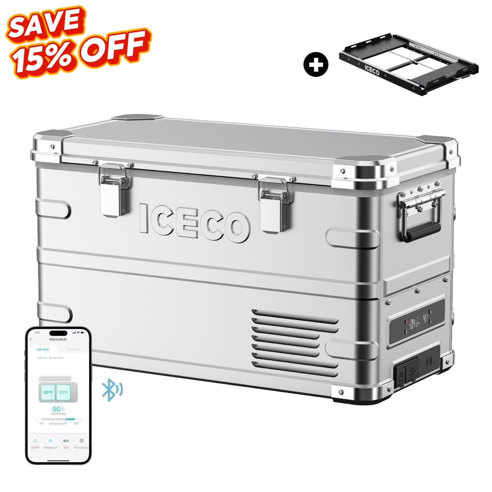 APL35 Ultra-light Dual Zone Aluminum Freezer with Slider | Ship out Mid August-Portable Fridge-www.icecofreezesale.com