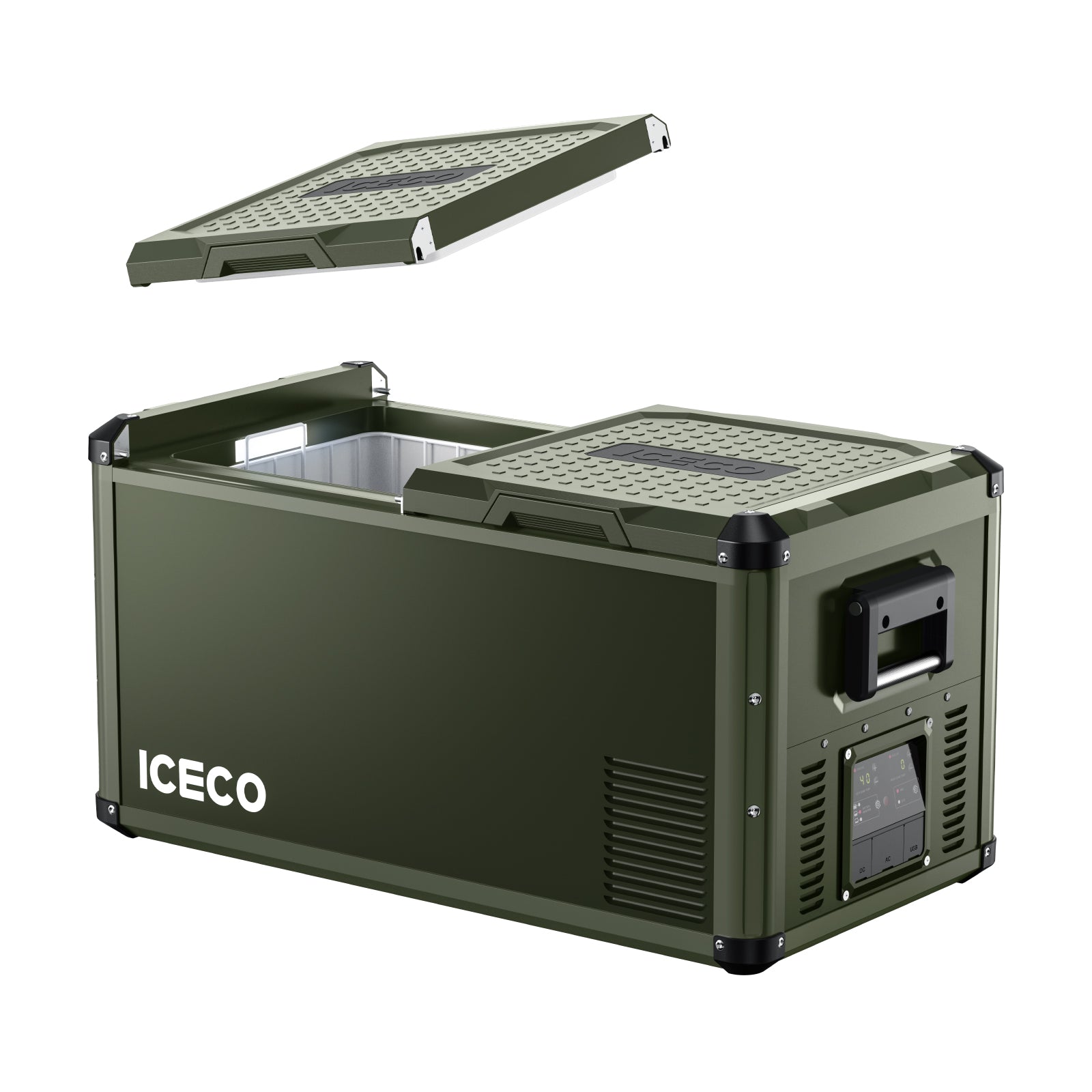 79.2QT VL75ProD Olive 12V Heavy Duty Metal Fridge Freezer| ICECO-Portable Fridge-www.icecofreezesale.com