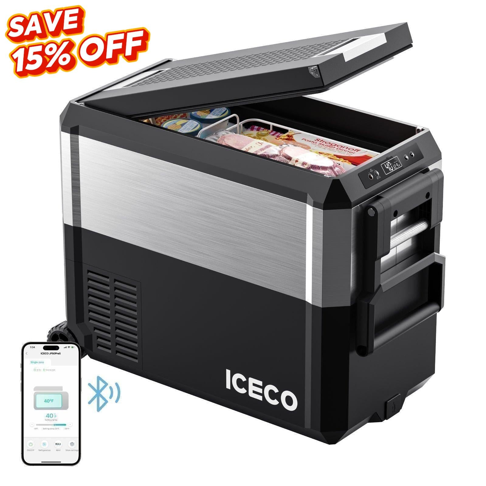 51QT JP50 Pro Wheeled Portable Freezer With Cover Car Fridge | ICECO-Portable Fridge-www.icecofreezesale.com