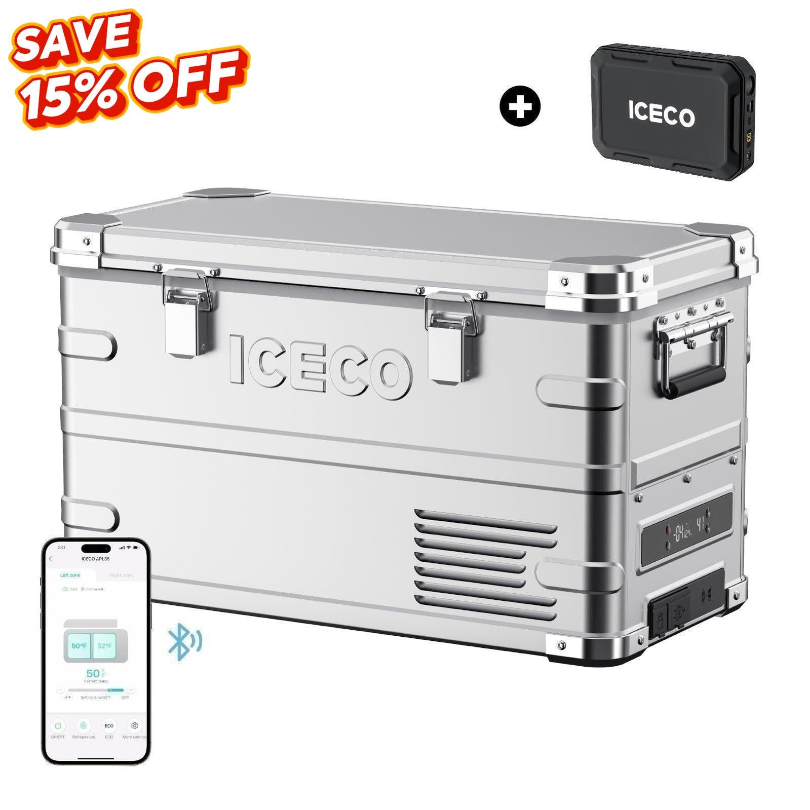 APL35 Ultra-light Dual Zone Aluminum Freezer with Battery | Ship out Mid August-Portable Fridge-www.icecofreezesale.com