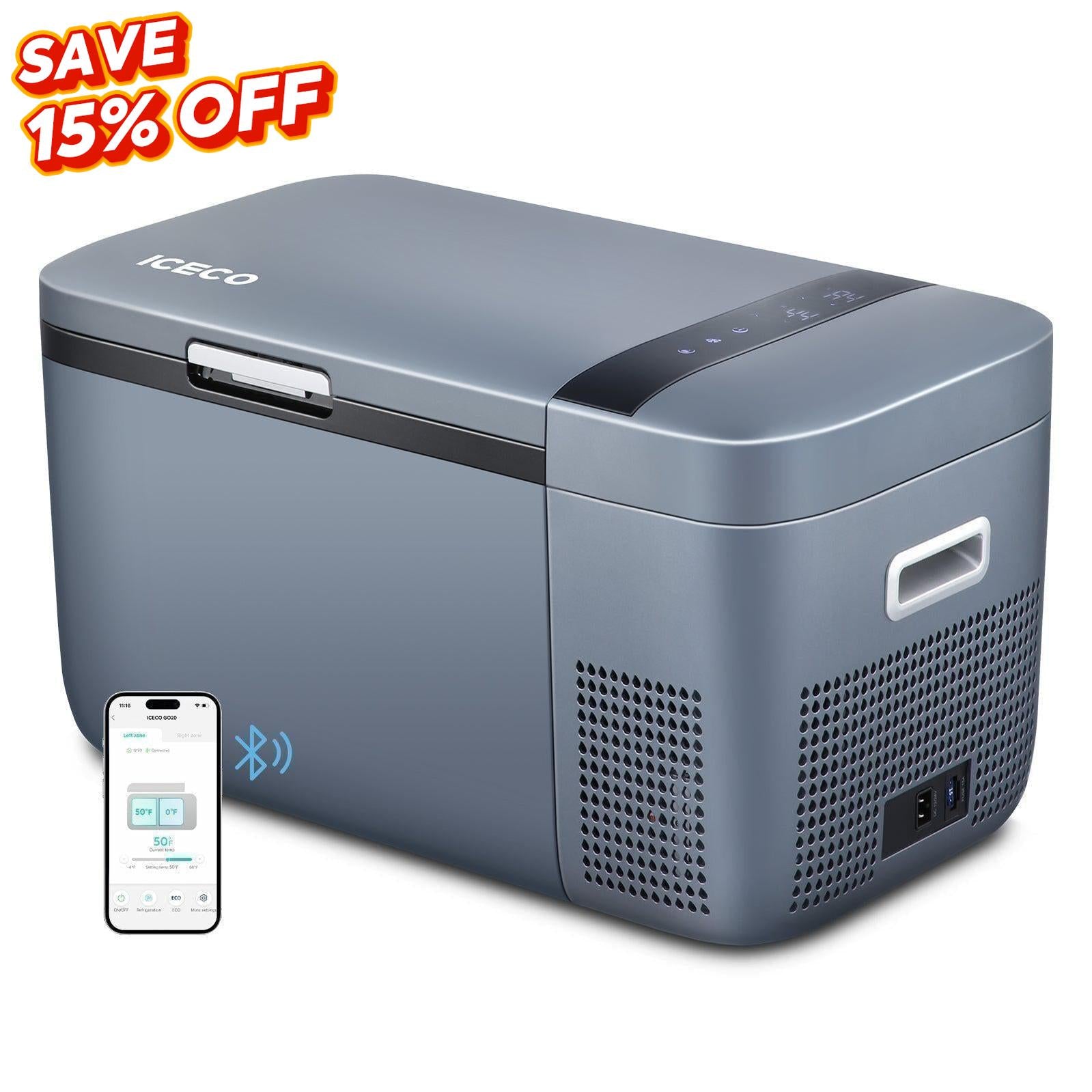 21QT GO20 Dual Zone Portable Fridge Car Freezer | ICECO-Portable Fridge-www.icecofreezesale.com