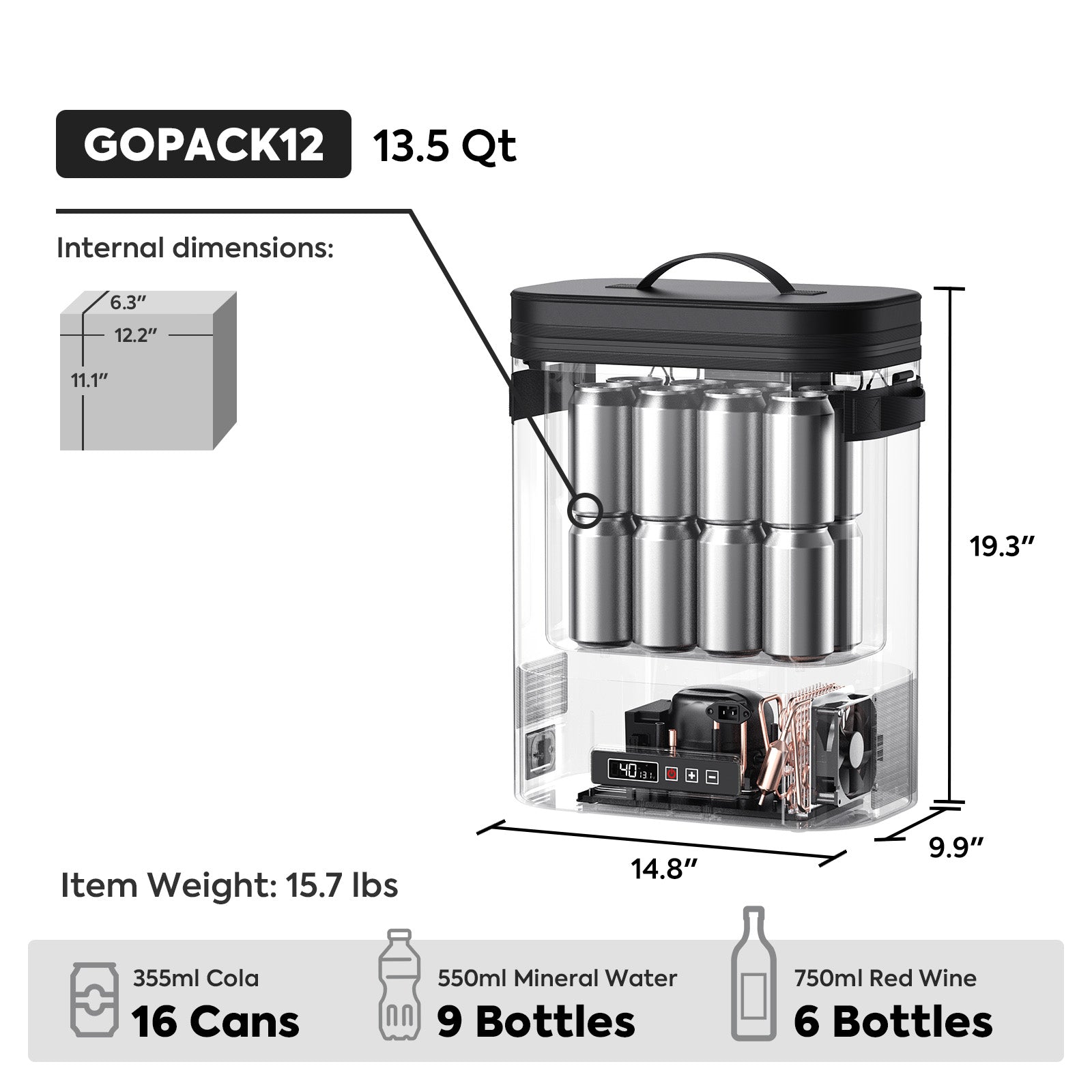 13.5QT GOPACK12 Single Zone 12V Ice-Free Portable Freezer | ICECO × TOYO TIRES® Limited Edition-Portable Fridge-www.icecofreezesale.com