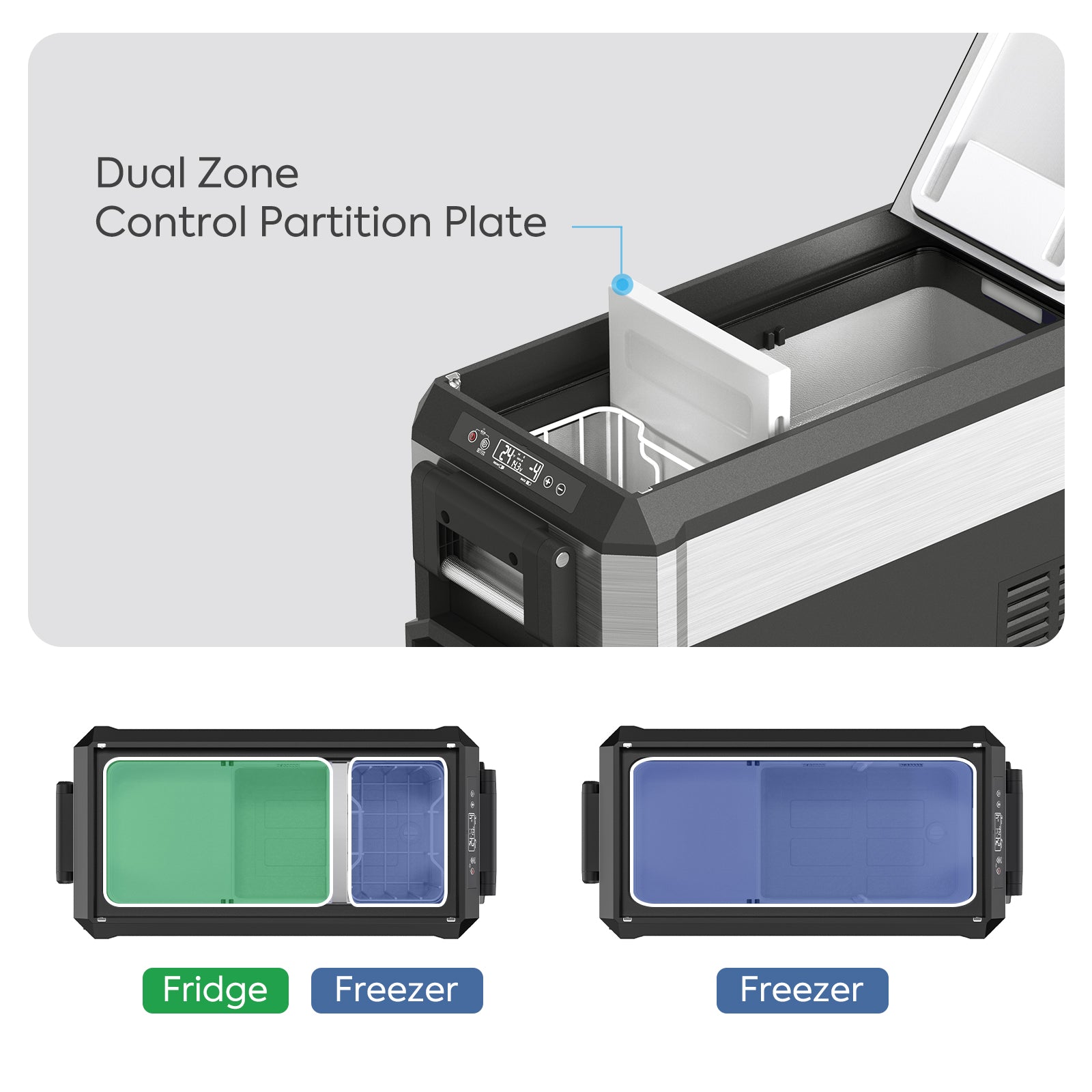 39QT JP40 Pro Dual Zone Wheeled Portable Freezer With Cover | ICECO-Portable Fridge-www.icecofreezesale.com