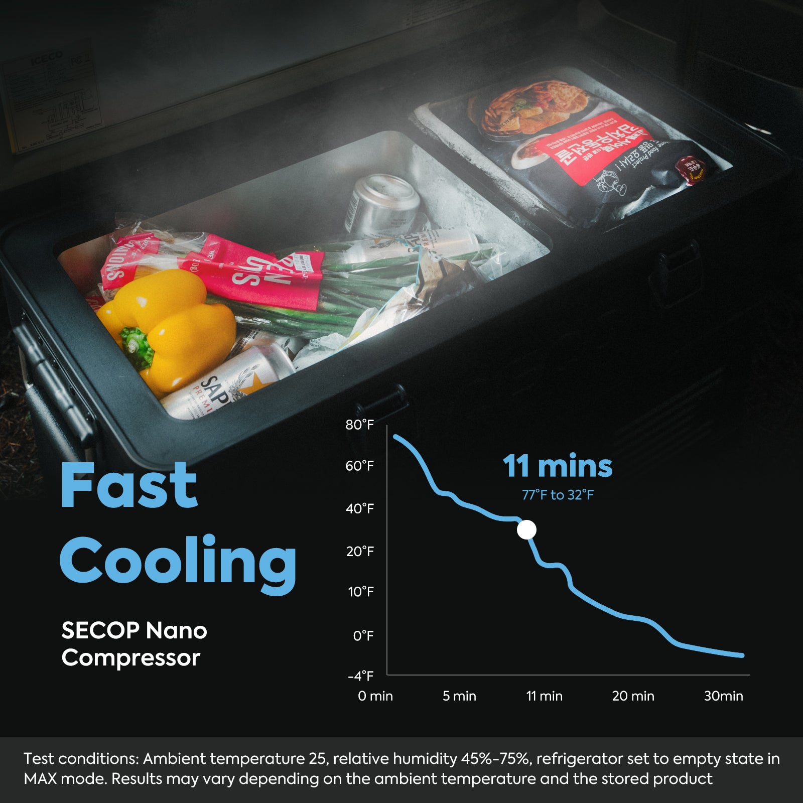 37QT APL35-Black Aluminum Freezer With Magnetic Power Bank | ICECO-Portable Fridge-www.icecofreezesale.com