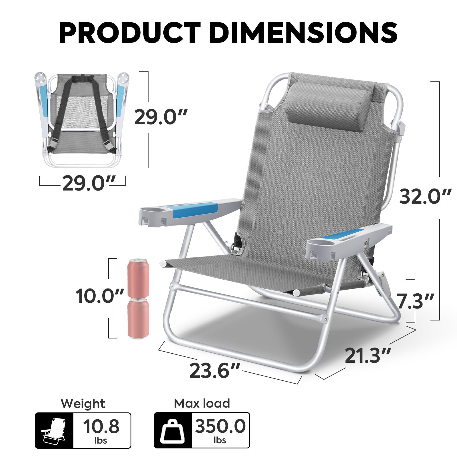 BC75 Extra-Wide Backpack Beach Chair | ICECO-www.icecofreezesale.com