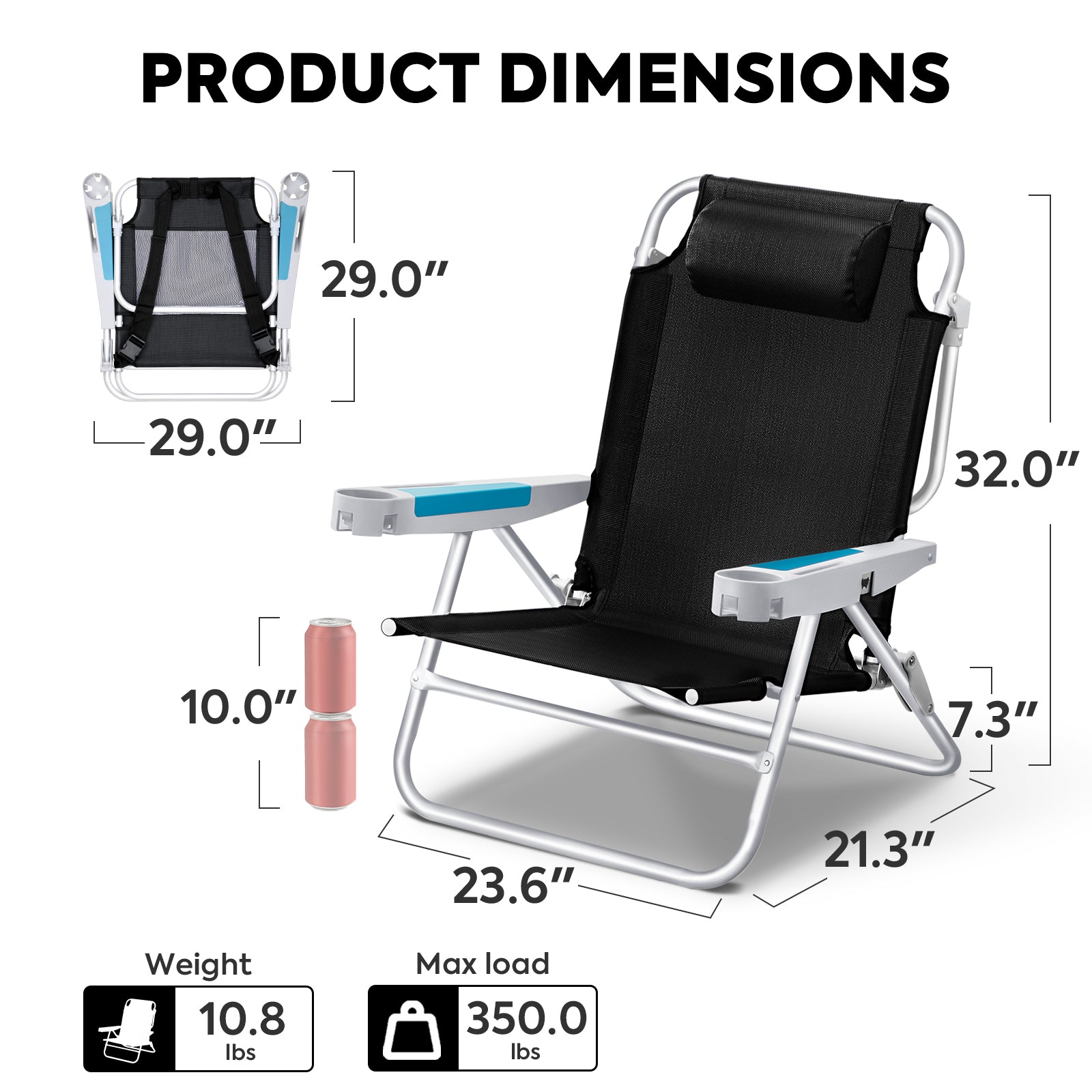 BC75 Extra-Wide Backpack Beach Chair | ICECO-www.icecofreezesale.com