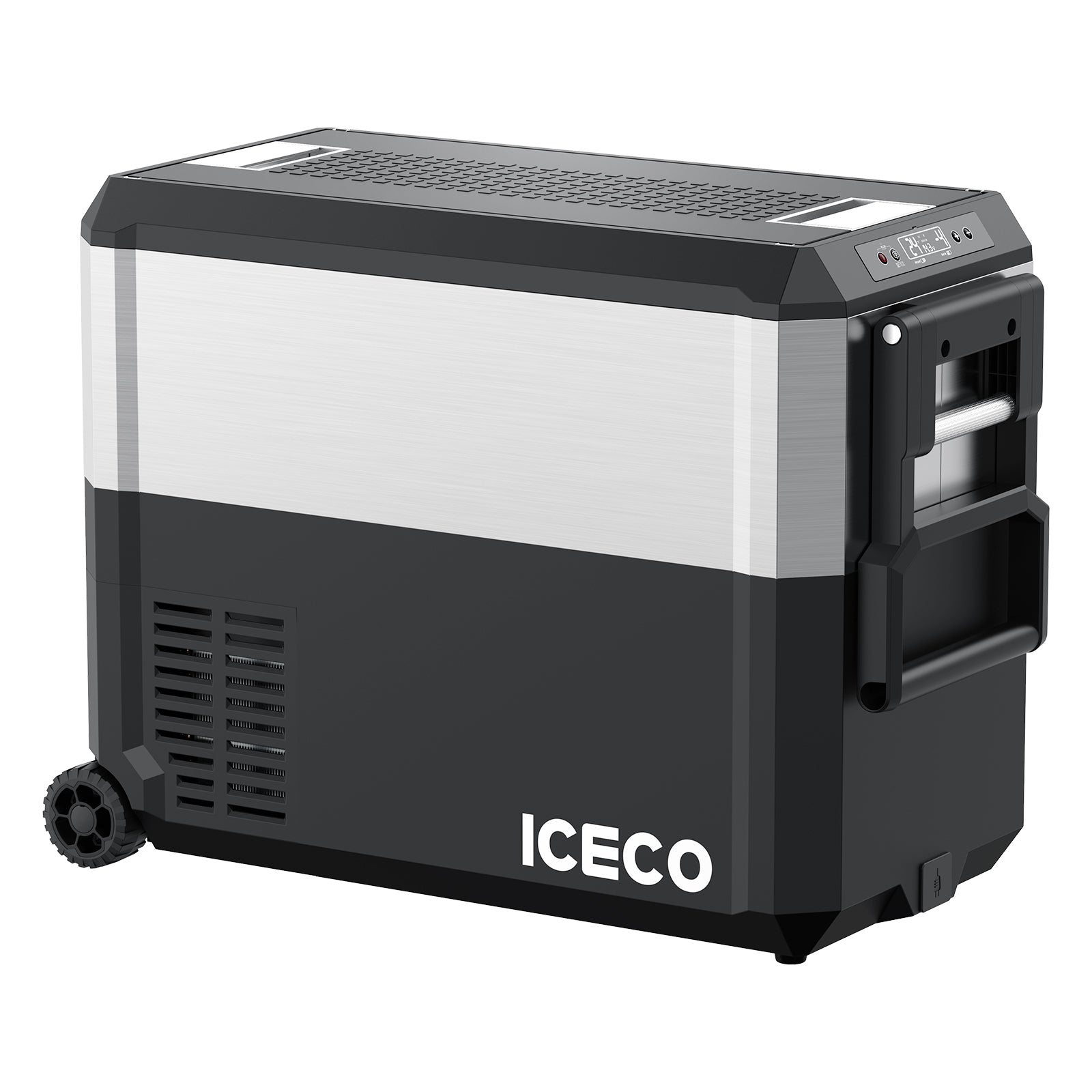 JP Pro Series 40/51QT Dual Zone Wheeled Car Fridge With Cover-SILVER | Ship Out in Early-August-Portable Fridge-www.icecofreezesale.com