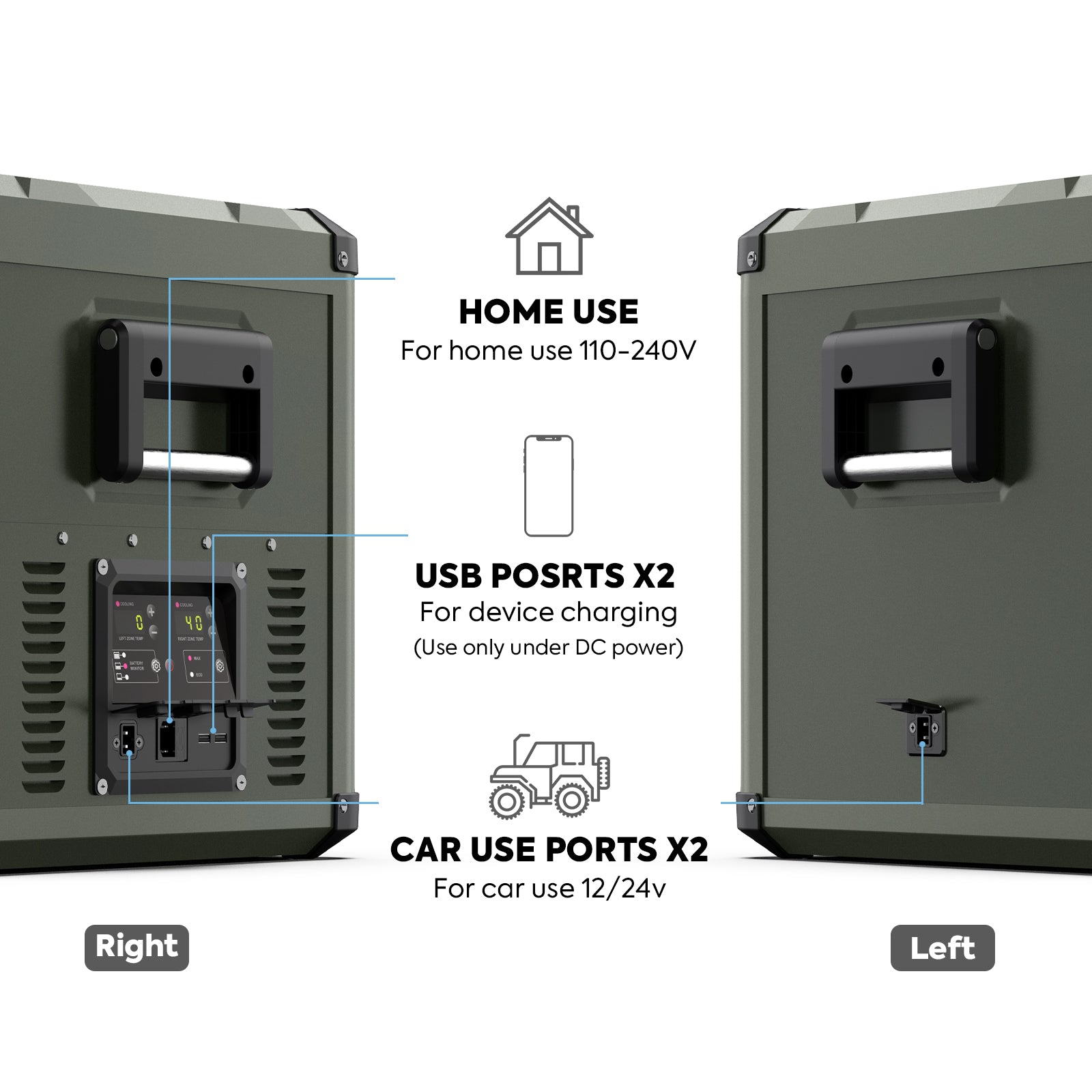 79.2QT VL75ProD 12V Heavy Duty Fridge Freezer| ICECO-Portable Fridge-www.icecofreezesale.com