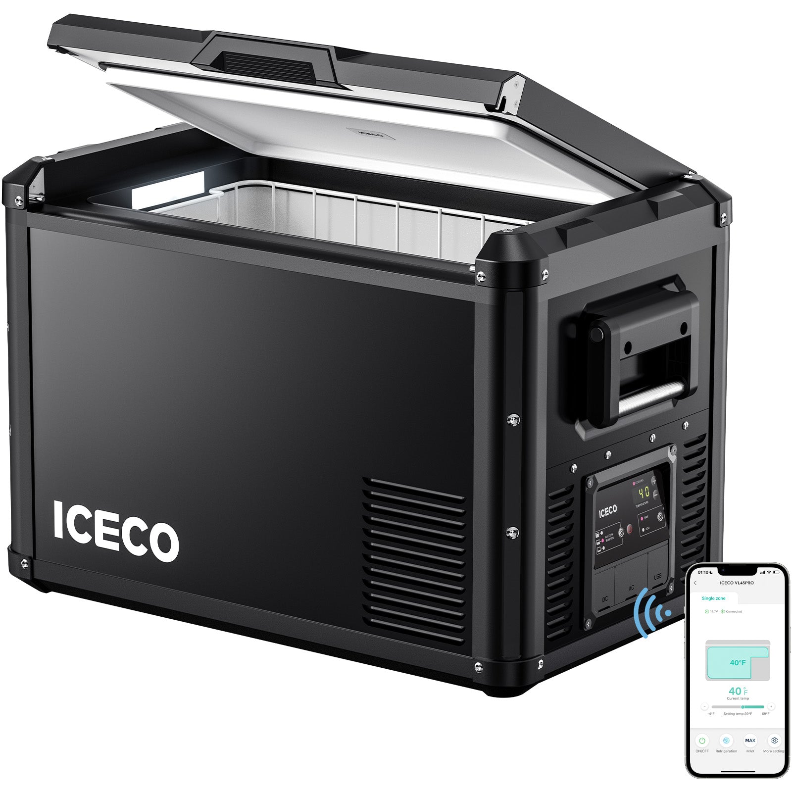 37QT VL35ProS With Cover Portable Fridge Electric Cooler | ICECO-Portable Fridge-www.icecofreezesale.com