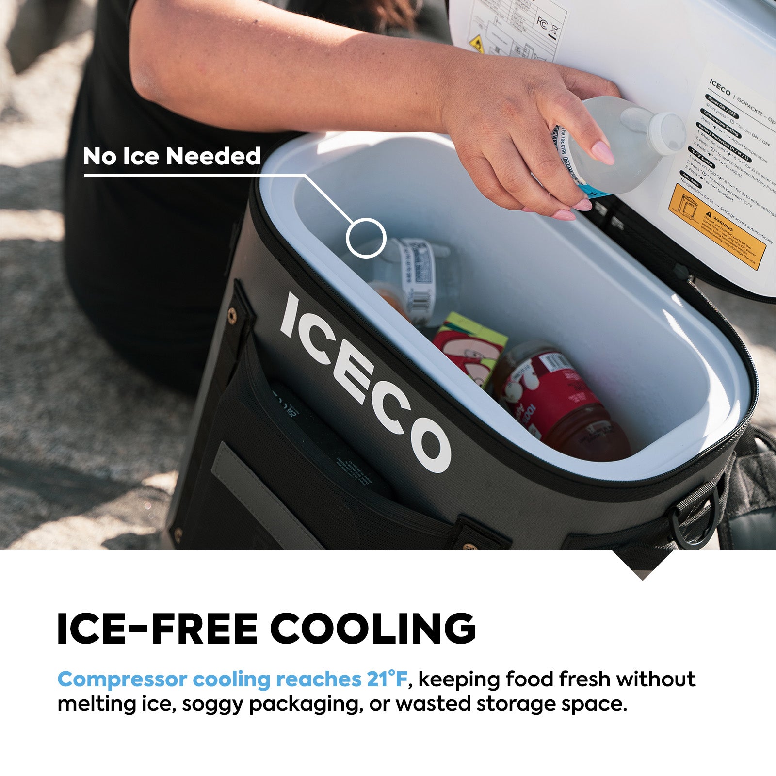13.5QT GOPACK12 Single Zone 12V Ice-Free Portable Freezer | ICECO-Portable Fridge-www.icecofreezesale.com