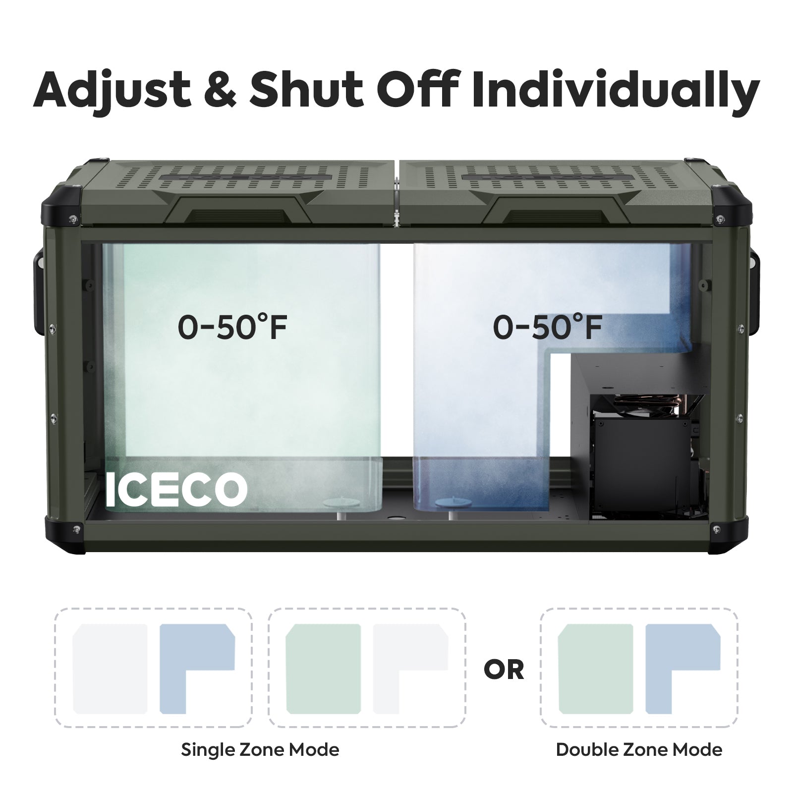 79.2QT VL75ProD Olive 12V Heavy Duty Metal Fridge Freezer| ICECO-Portable Fridge-www.icecofreezesale.com