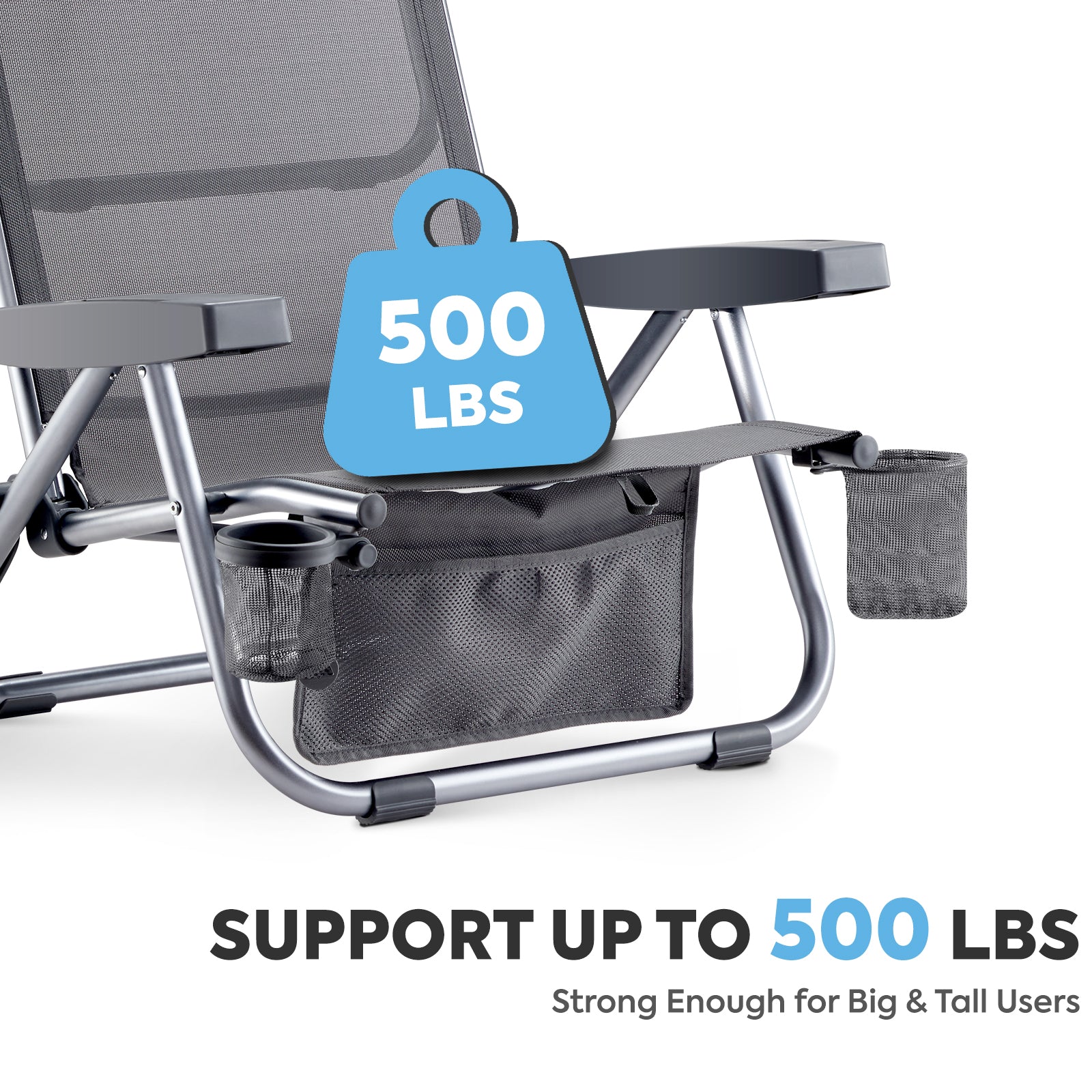 Bora 5-Position Reclining Folding Beach Chair with Headrest for Adults | ICECO-Outdoor Gear-www.icecofreezesale.com