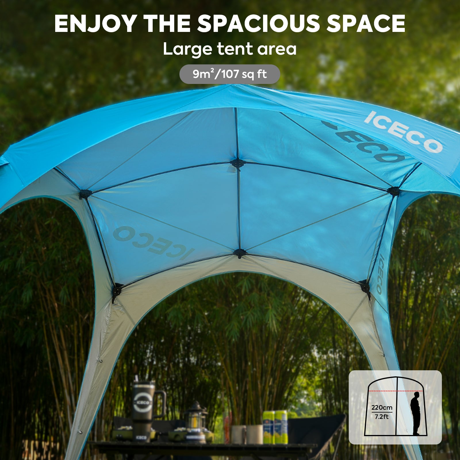 4-8 Persons Easy Setup Canopy Tent with UPF50+ Sun Shelter | ICECO-Outdoor Gear-www.icecofreezesale.com