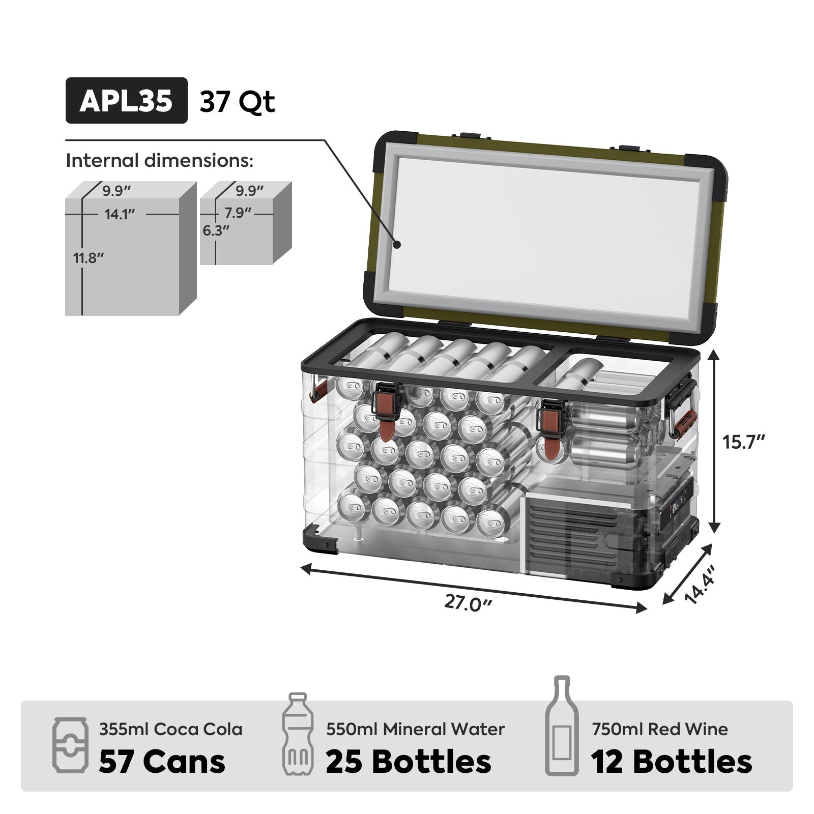 37QT APL35 Ultralight Dual Zone Aluminum Freezer | ICECO × JEEP® APL35 Limited Edition-Portable Fridge-www.icecofreezesale.com