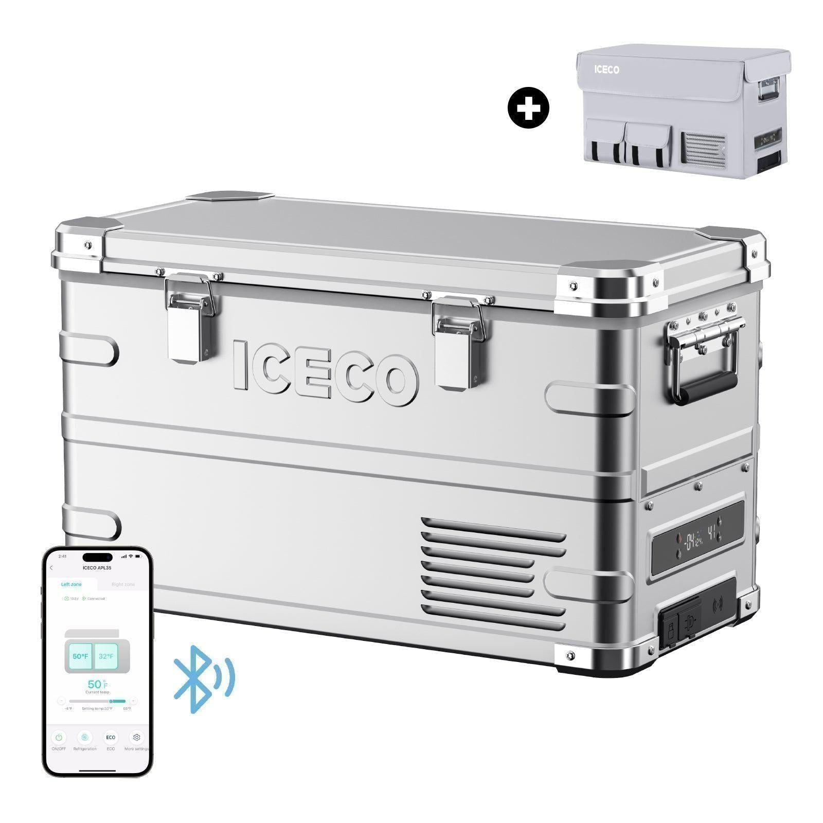 APL35 Ultra-light Dual Zone Aluminum Freezer with Cover | Ship out Late August-Portable Fridge-www.icecofreezesale.com
