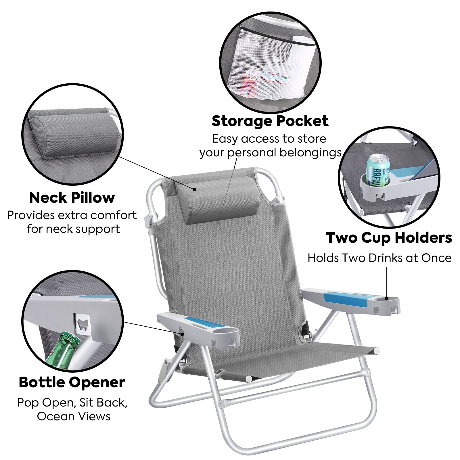 BC75 Extra-Wide Backpack Beach Chair | ICECO-www.icecofreezesale.com