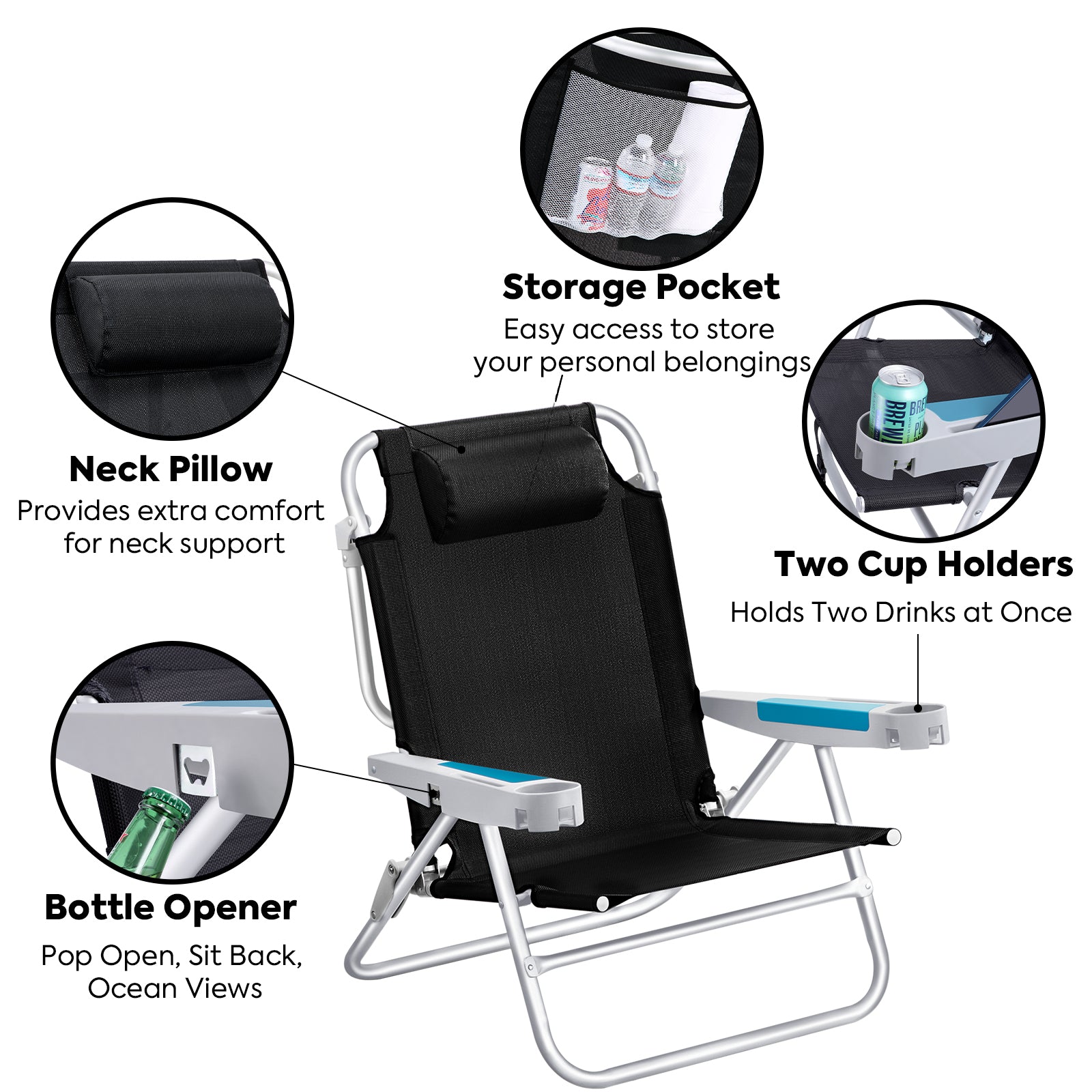 BC75 Extra-Wide Backpack Beach Chair | ICECO-www.icecofreezesale.com