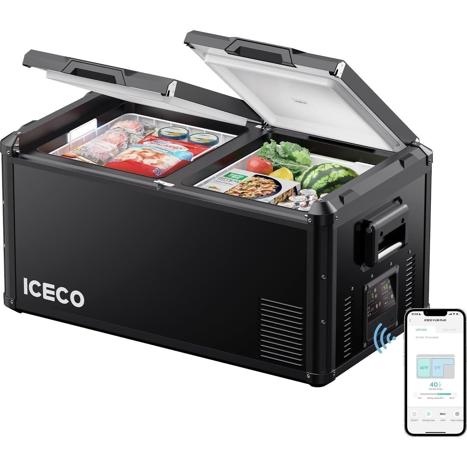 95QT VL90ProD Dual Zone RV 12 volt Fridge Freezer | ICECO-Portable Fridge-www.icecofreezesale.com