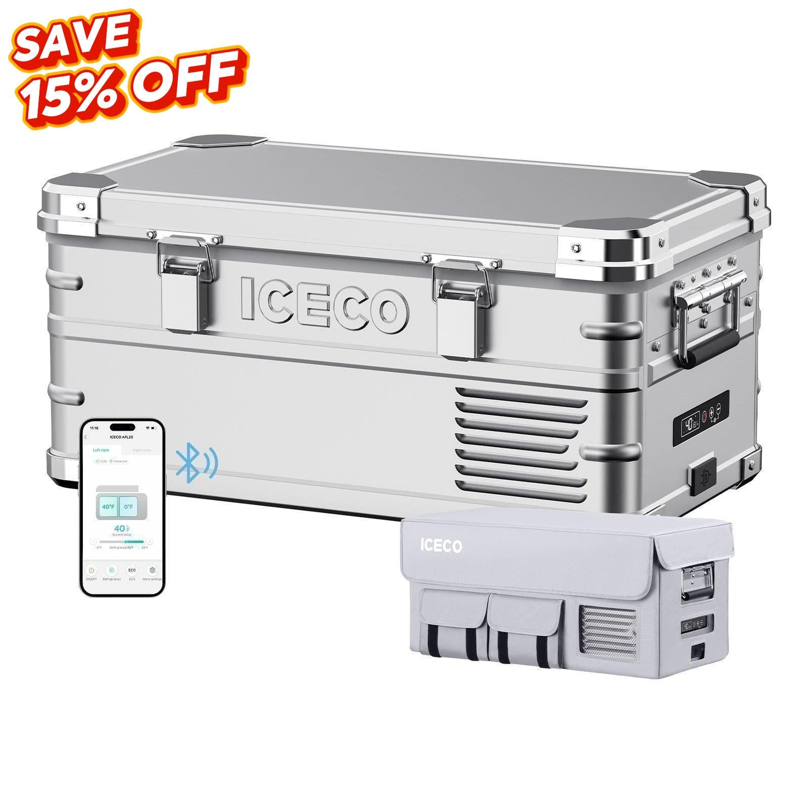 21QT APL20 Light Duty Single Zone Aluminum Freezer With Cover | ICECO-Portable Fridge-www.icecofreezesale.com