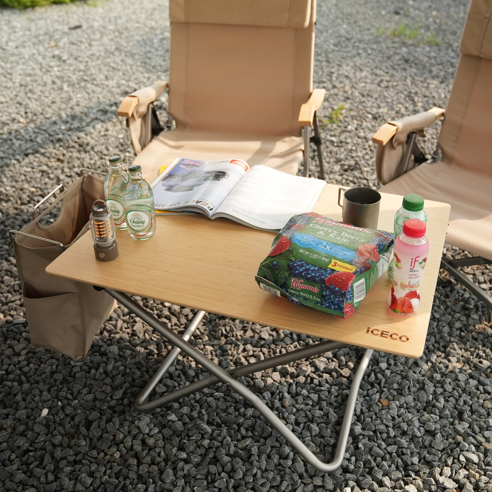 New! Portable Folding Bamboo Camping Table with Storage Bag | ICECO-Camping Chair-www.icecofreezesale.com