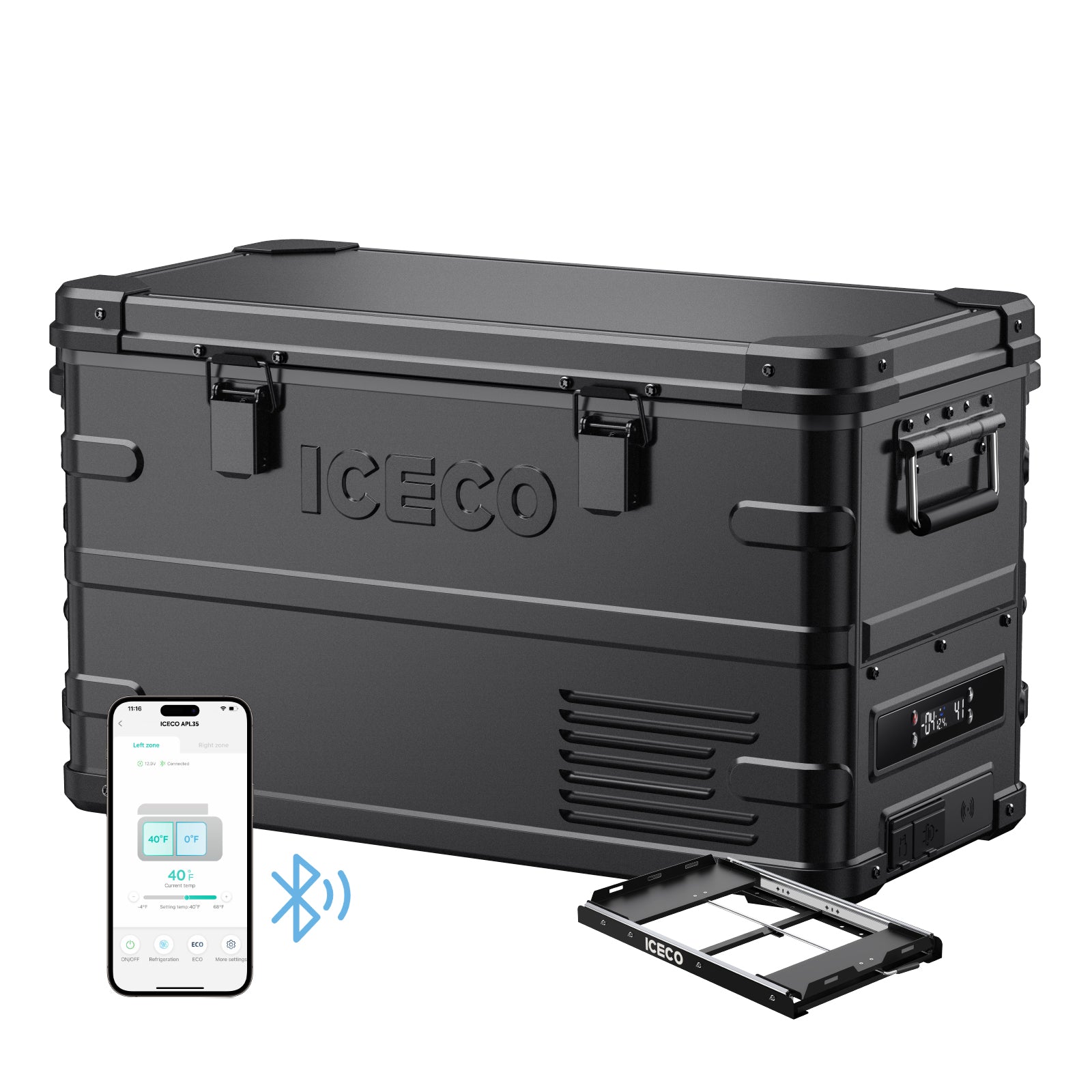 37QT APL35-Black Ultralight Dual Zone Aluminum Freezer | ICECO-Portable Fridge-www.icecofreezesale.com