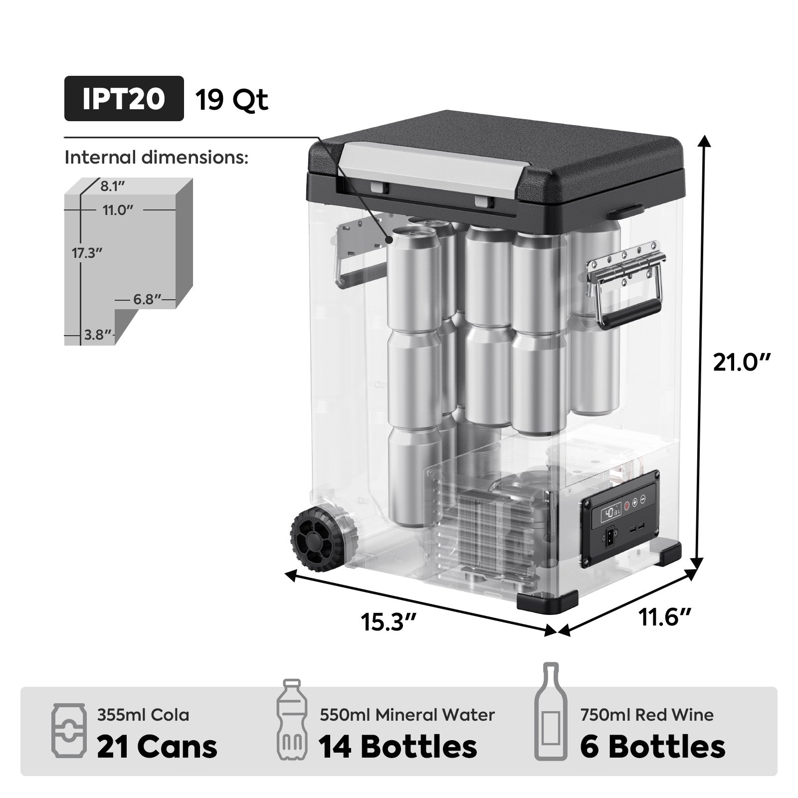 19QT IPT20 Pickup Truck Freezer | ICECO-Portable Fridge-www.icecofreezesale.com