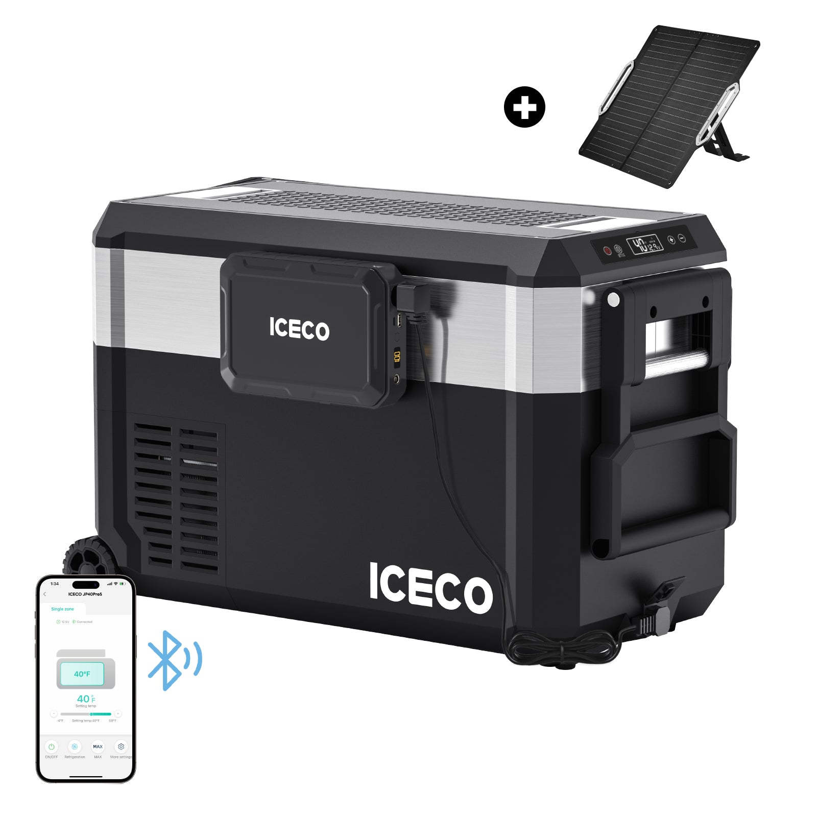 JP40Pro Wheeled Portable Freezer with Magnetic Battery | ICECO-Portable Fridge-www.icecofreezesale.com