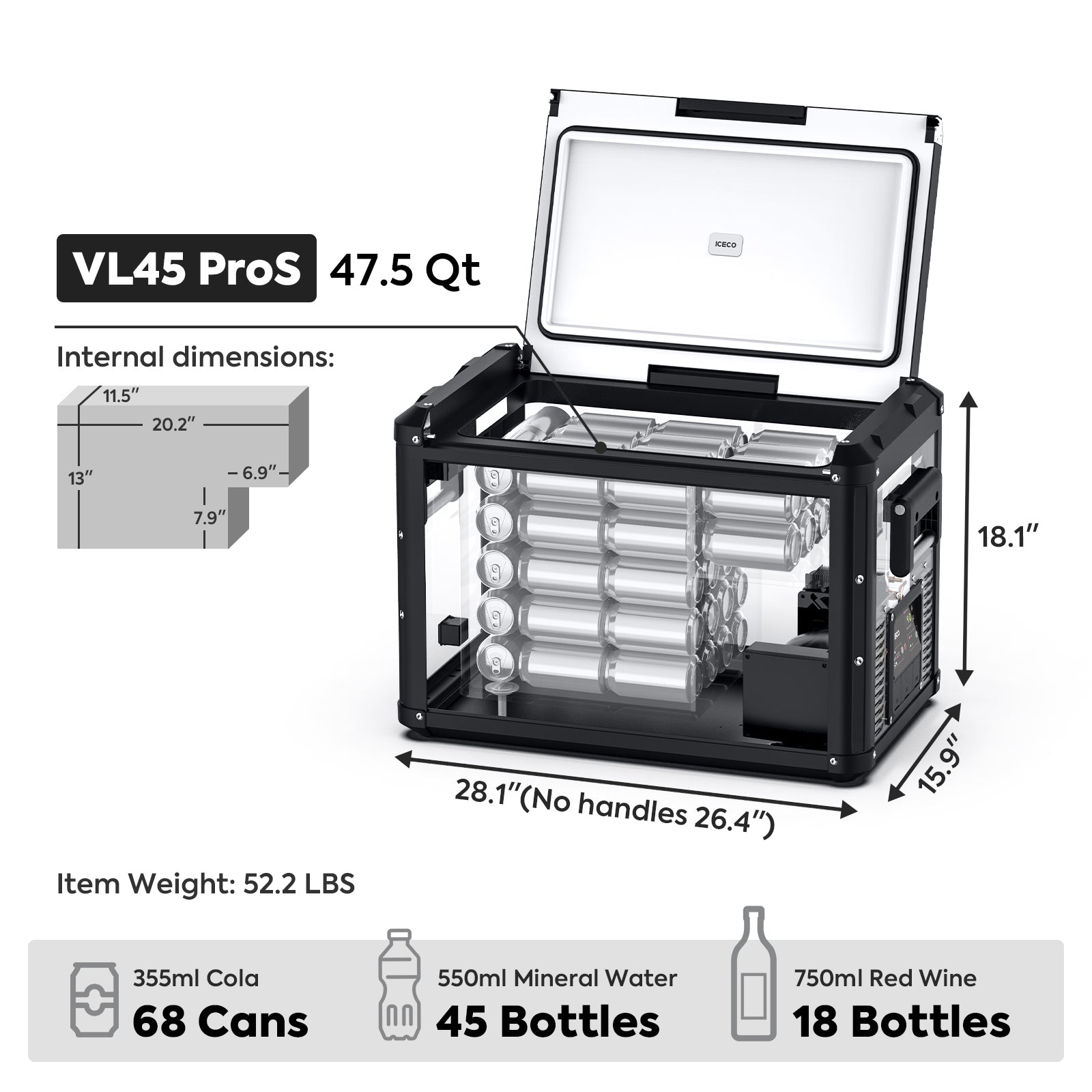 47.5QT VL45ProS Portable Fridge with PB1000 Power Station-Portable Fridge-www.icecofreezesale.com