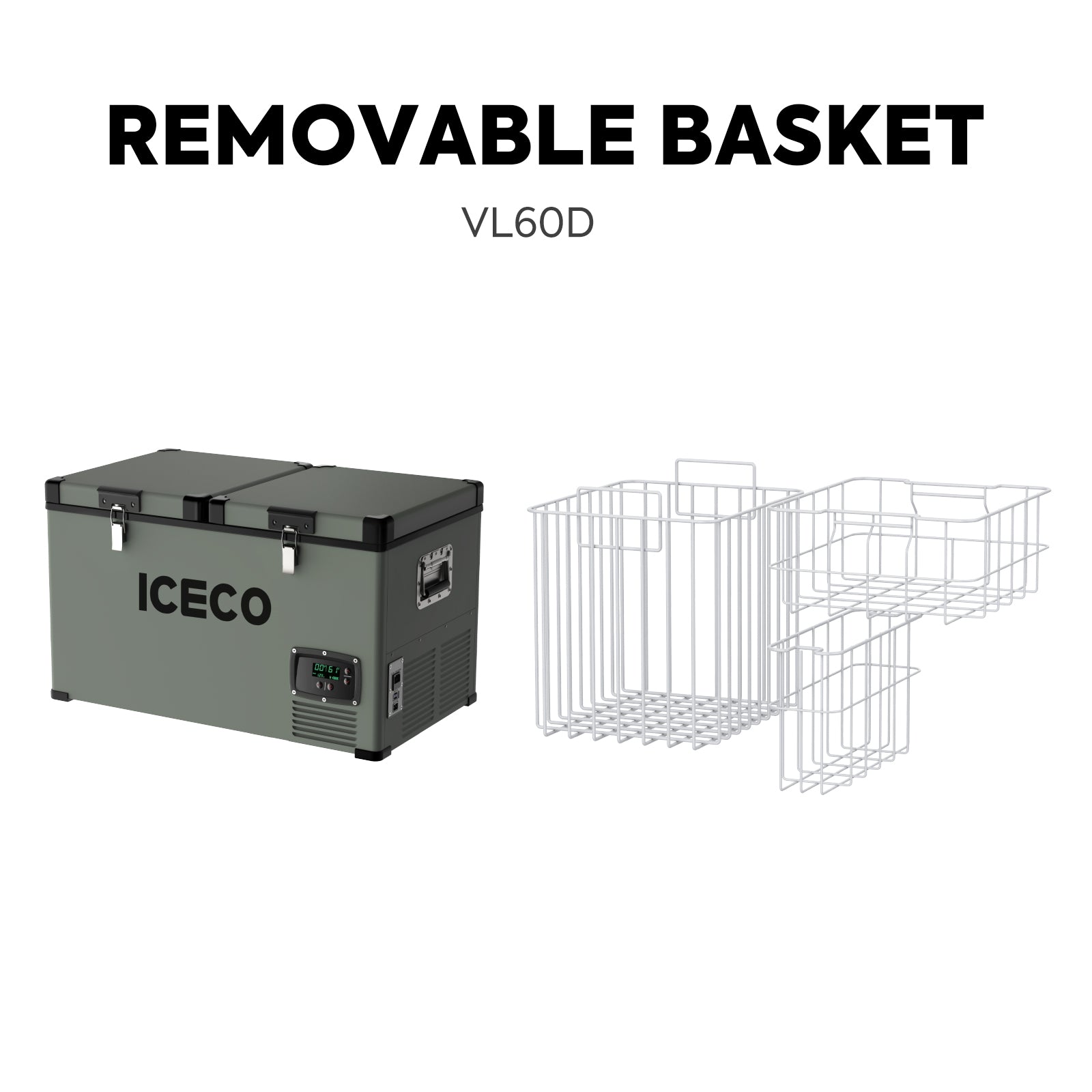 63.4QT VL60 Dual Zone Metal Fridge Freezer with Slide Mount | ICECO-Portable Fridge-www.icecofreezesale.com