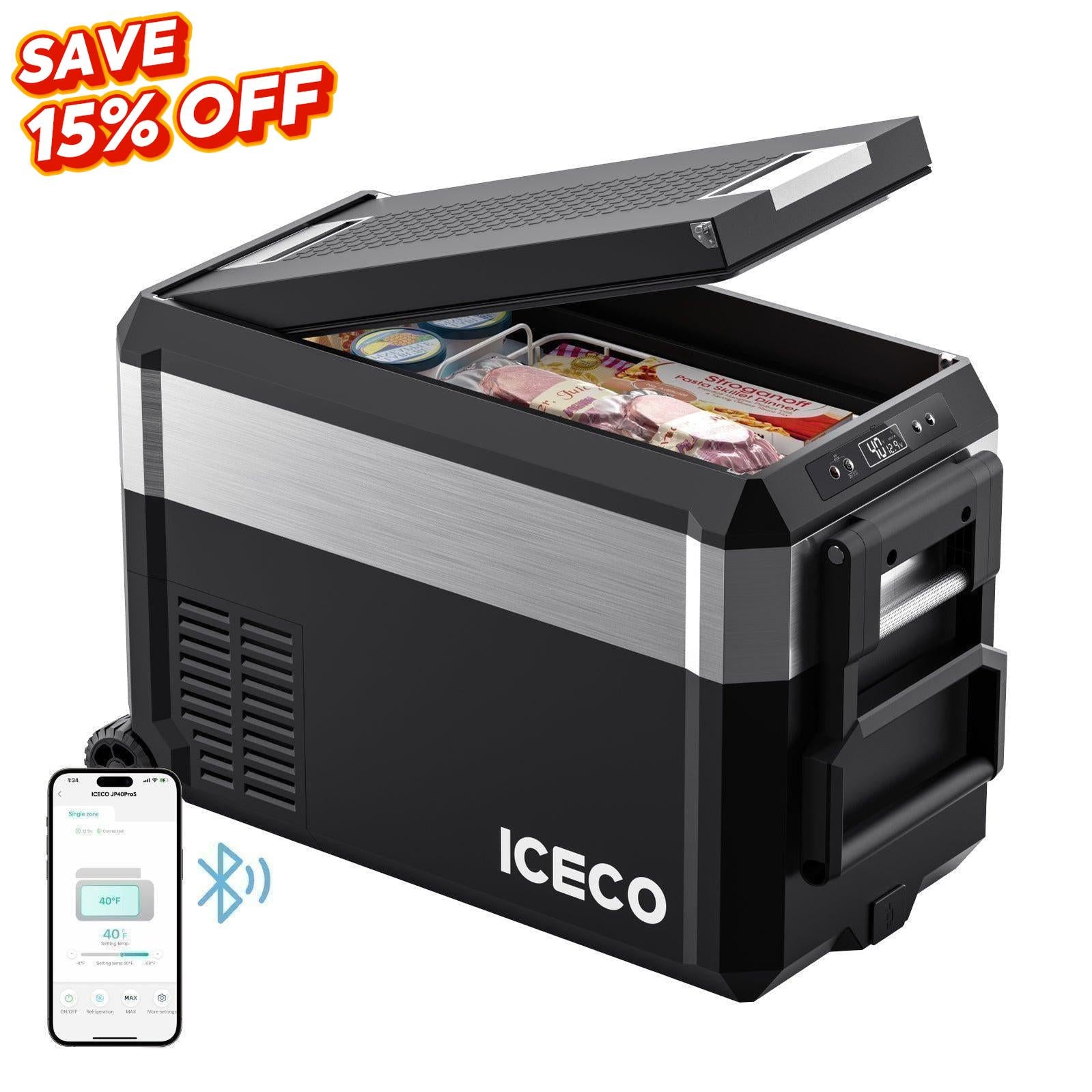40QT JP40 Pro Wheeled Portable Freezer Camping Fridge With Cover | ICECO-Portable Fridge-www.icecofreezesale.com