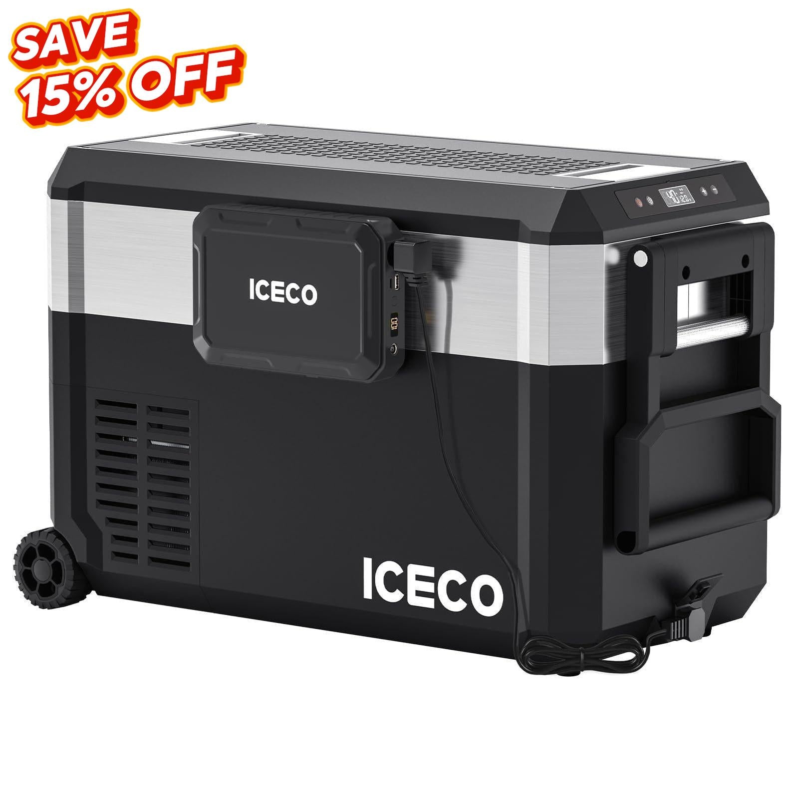 JP Pro Wheeled Portable Freezer with Magnetic Battery | ICECO-Portable Fridge-www.icecofreezesale.com