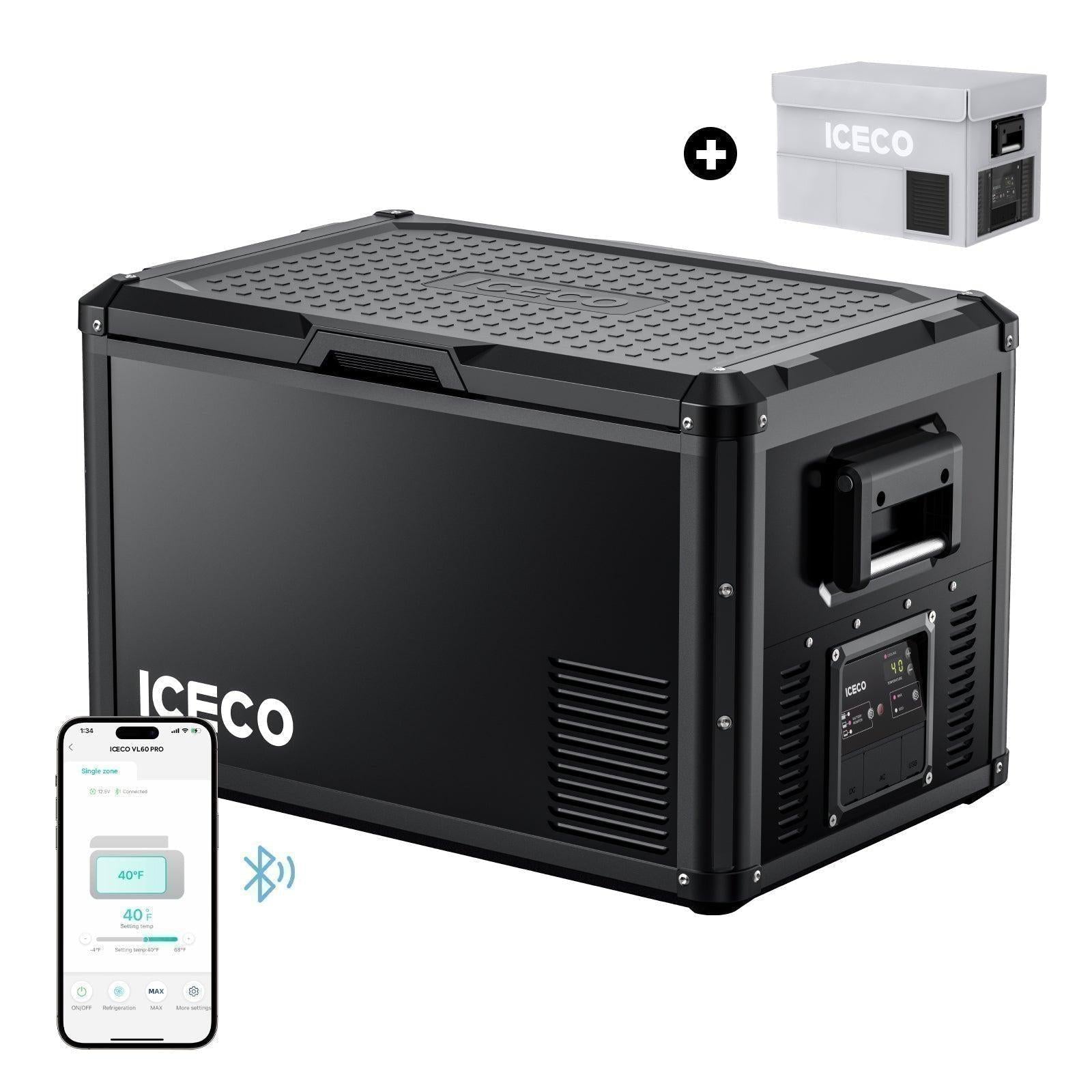 63.4QT VL60ProS With Cover Portable Fridge Electric Cooler | ICECO-Portable Fridge-www.icecofreezesale.com