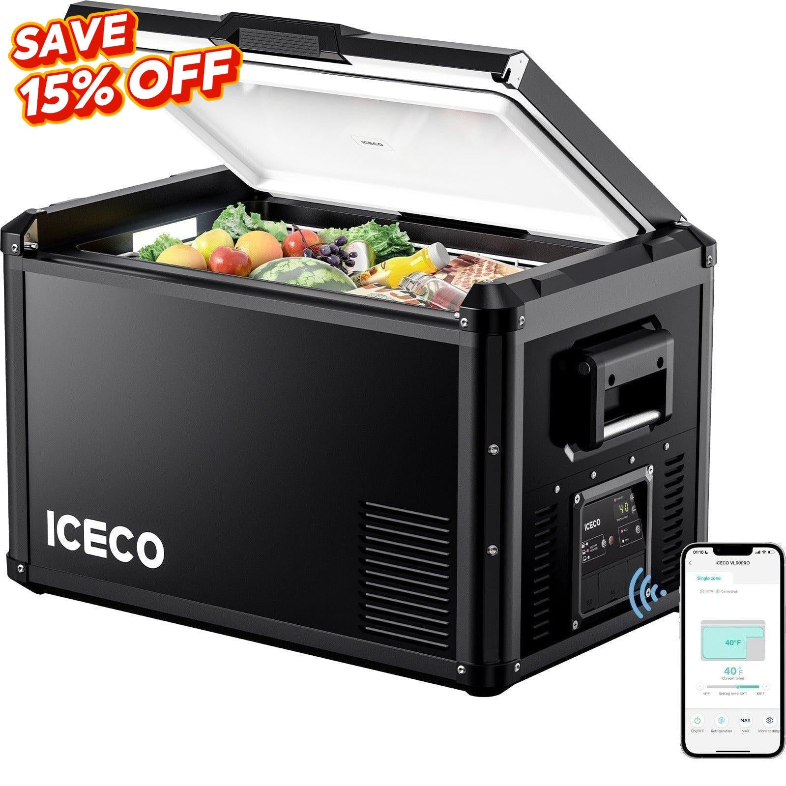 47.5QT VL45ProS Portable Single Zone Fridge With Cover | ICECO-Portable Fridge-www.icecofreezesale.com