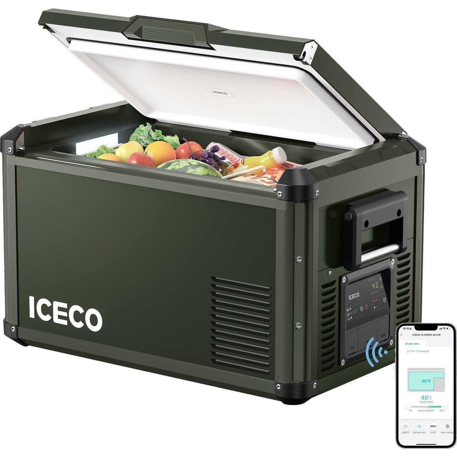 37QT VL35ProS Olive Single Zone Fridge With PB1000 Power Station | ICECO-Portable Fridge-www.icecofreezesale.com