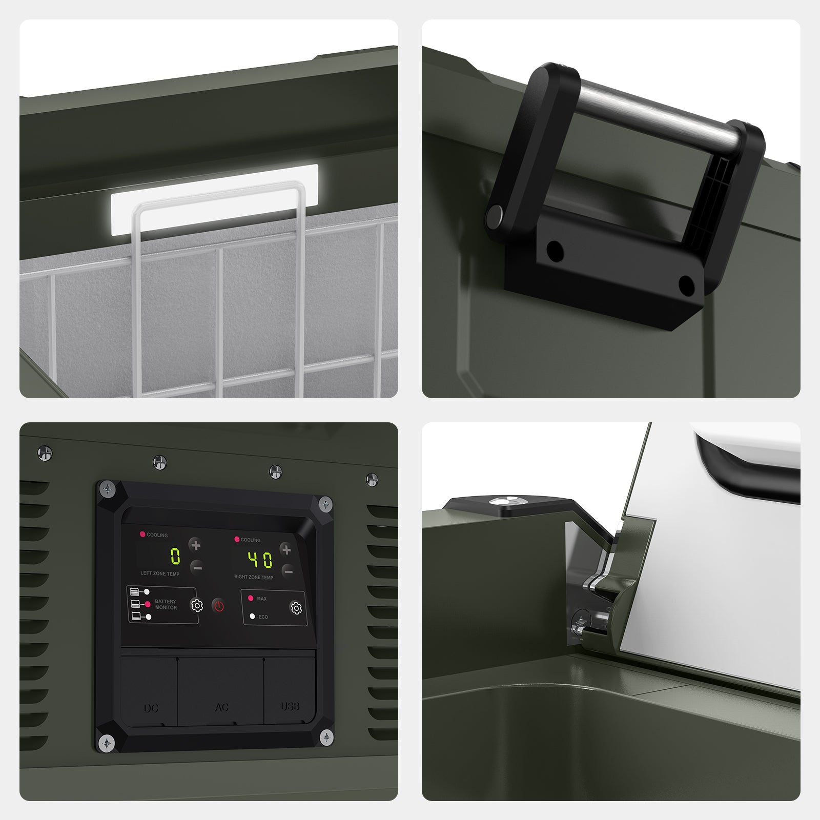 79.2QT VL75ProD Olive 12V Heavy Duty Metal Fridge Freezer| ICECO-Portable Fridge-www.icecofreezesale.com