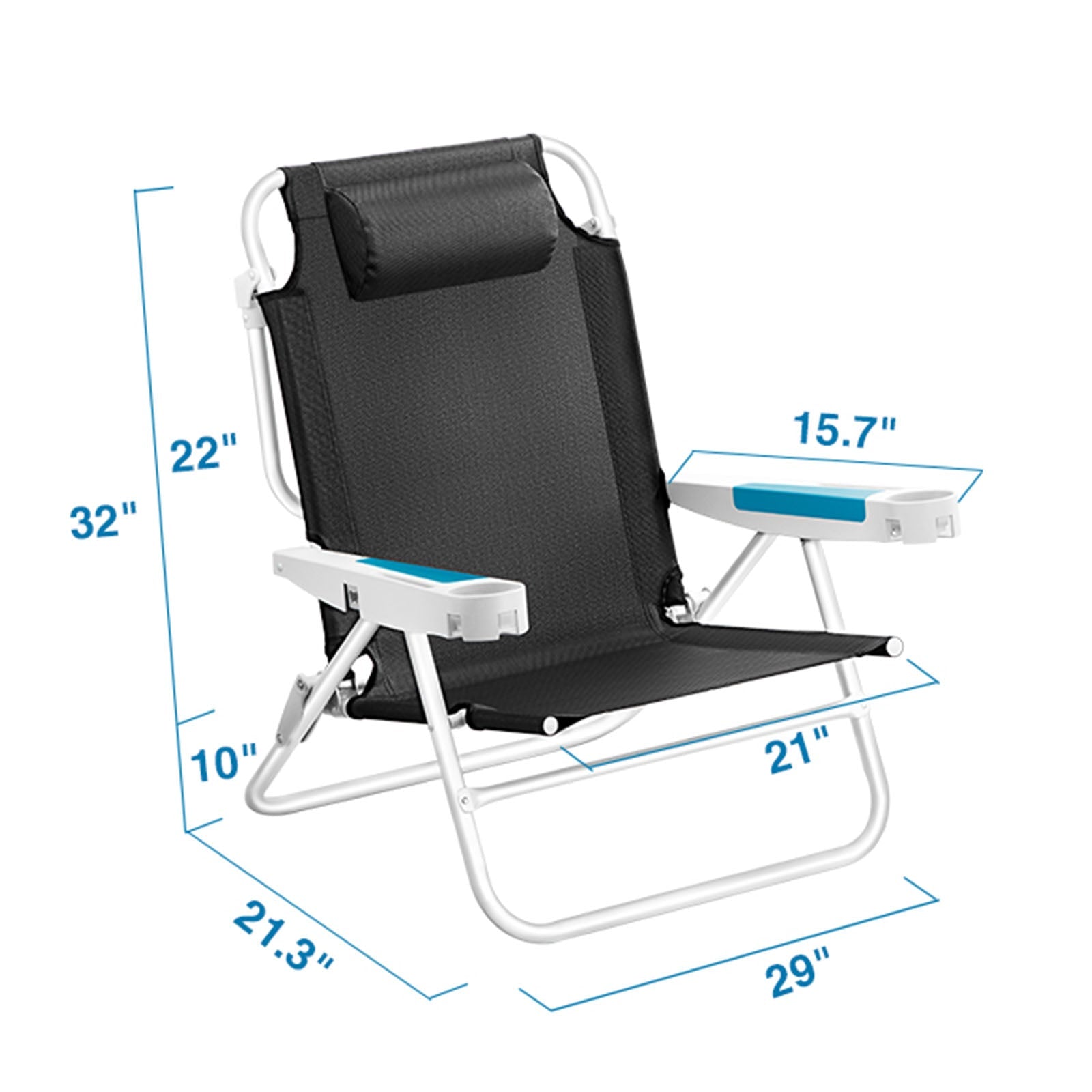 Upgraded 5 position backpack Beach Chair-www.icecofreezesale.com
